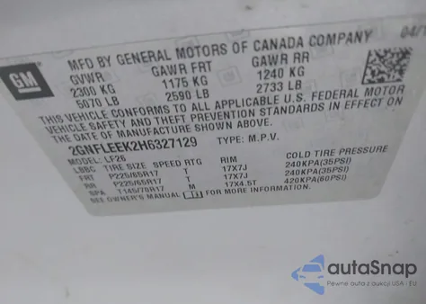 2017 Chevrolet Equinox Ls from USA, damaged, VIN 2GNFLEEK2H6327129